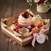 Mother's Day Charcuterie for One with Chocolate Dipped Strawberry Shortcake Cupcake